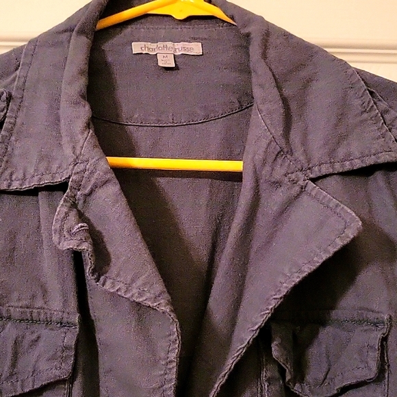 Linen blend army style shirt/jacket - Picture 2 of 3
